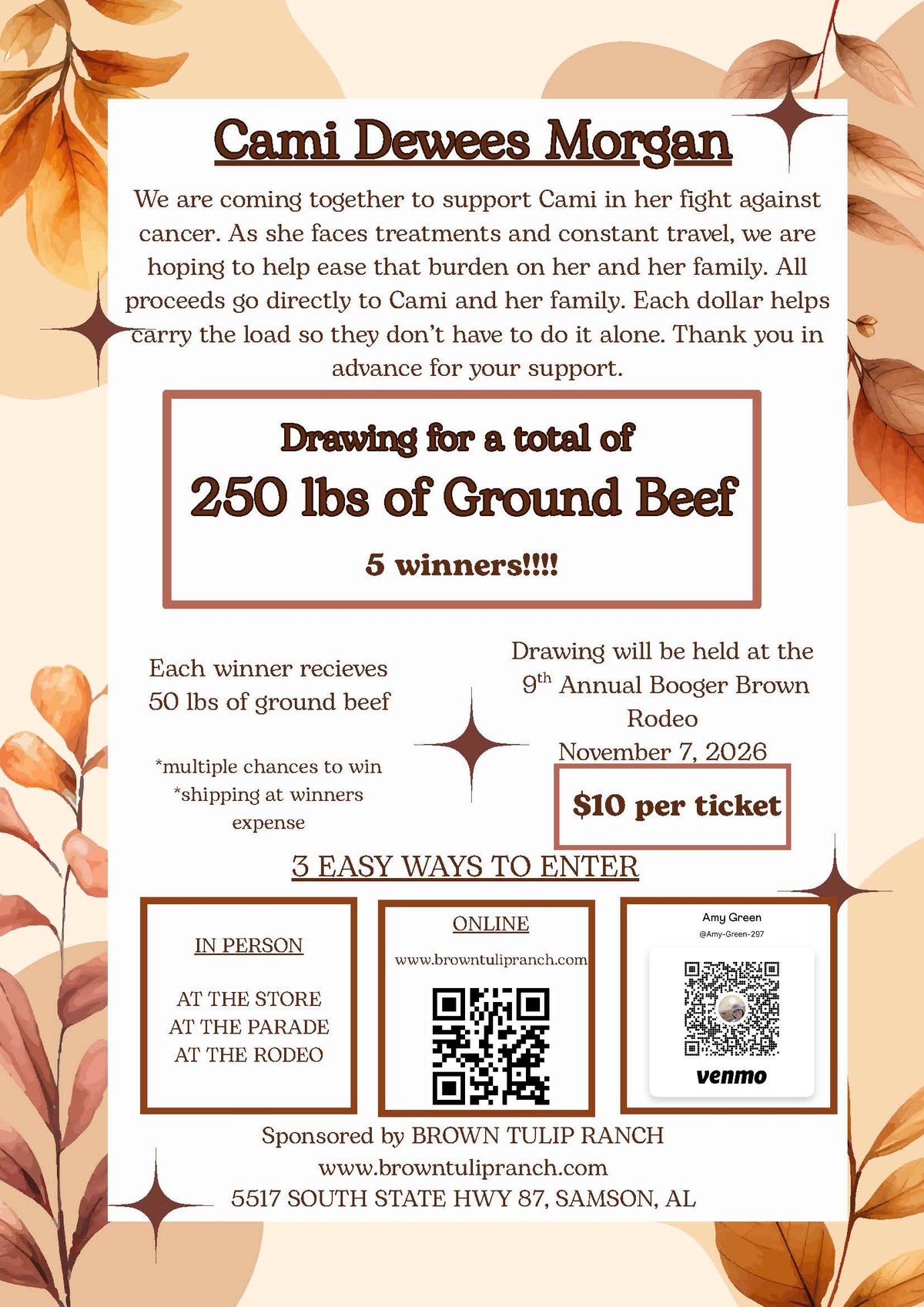 Cami Dewees Morgan Fundraiser/Raffle